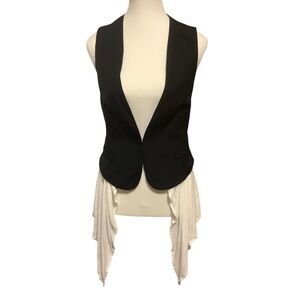 TANA + BEE BLACK & WHITE ADJUSTABLE LAYERED SUIT VEST/ Size M